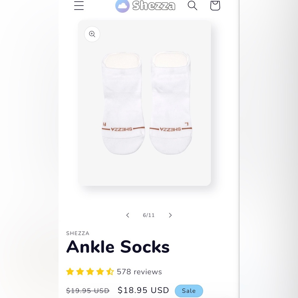 White Shezza Ankle socks - Picture 3 of 3